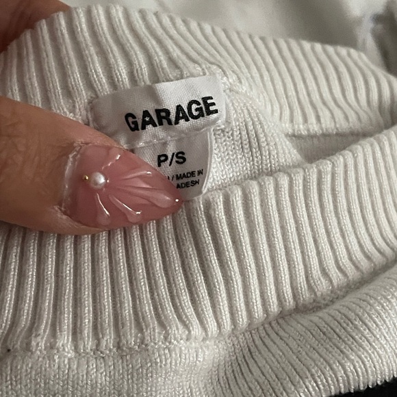 Garage White Ribbed Knit Sweater - Picture 4 of 4